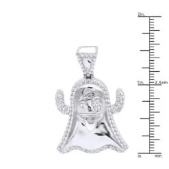Emoji Ghost Symbol Real Diamond Pendant For Men 1CT 14K Yellow Gold By Luxurman -Luxurman jewelry emoji ghost symbol real diamond pendant for men 1ct 14k gold by luxurman rulerwh 2