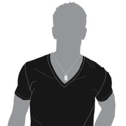 Engravable Sterling Silver Diamond Dog Tag Pendant For Men & Chain Necklace -Luxurman jewelry engravable sterling silver diamond dog tag pendant for men chain necklace bod