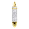 Genuine Diamond Bullet Pendant 10K Yellow Gold 0.75CT By Luxurman