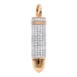Genuine Diamond Bullet Pendant 10K Yellow Gold 0.75CT By Luxurman -Luxurman jewelry genuine diamond bullet pendant in real 10k gold 075ct by luxurman ro