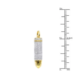 Genuine Diamond Bullet Pendant 10K Yellow Gold 0.75CT By Luxurman -Luxurman jewelry genuine diamond bullet pendant in real 10k gold 075ct by luxurman rulerye