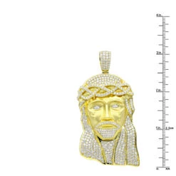 Large 18K Yellow Gold Hip Hop Jesus Face VS Diamond Pendant For Men -Luxurman jewelry hip hop jewelry piece large jesus face vs diamond pendant for men 18k gold rulerye