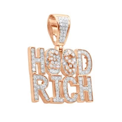 Hip Hop 10K Yellow Gold Rich Hood Pendant For Men 2CT Diamonds -Luxurman jewelry hip hop jewelry real 10k gold rich hood pendant for men 185ct diamonds ro 1