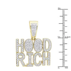 Hip Hop 10K Yellow Gold Rich Hood Pendant For Men 2CT Diamonds -Luxurman jewelry hip hop jewelry real 10k gold rich hood pendant for men 185ct diamonds rulerye 1