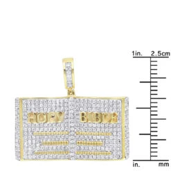 Hip Hop Holy Bible Charm 10K Yellow Gold Pendant For Men 1ct Diamonds 15 Hip Hop Holy Bible Charm 10K Yellow Gold Pendant For Men 1ct Diamonds -Luxurman jewelry holy bible charm real 10k gold pendant for men 1ct diamonds hip hop jewelry rulerye 2
