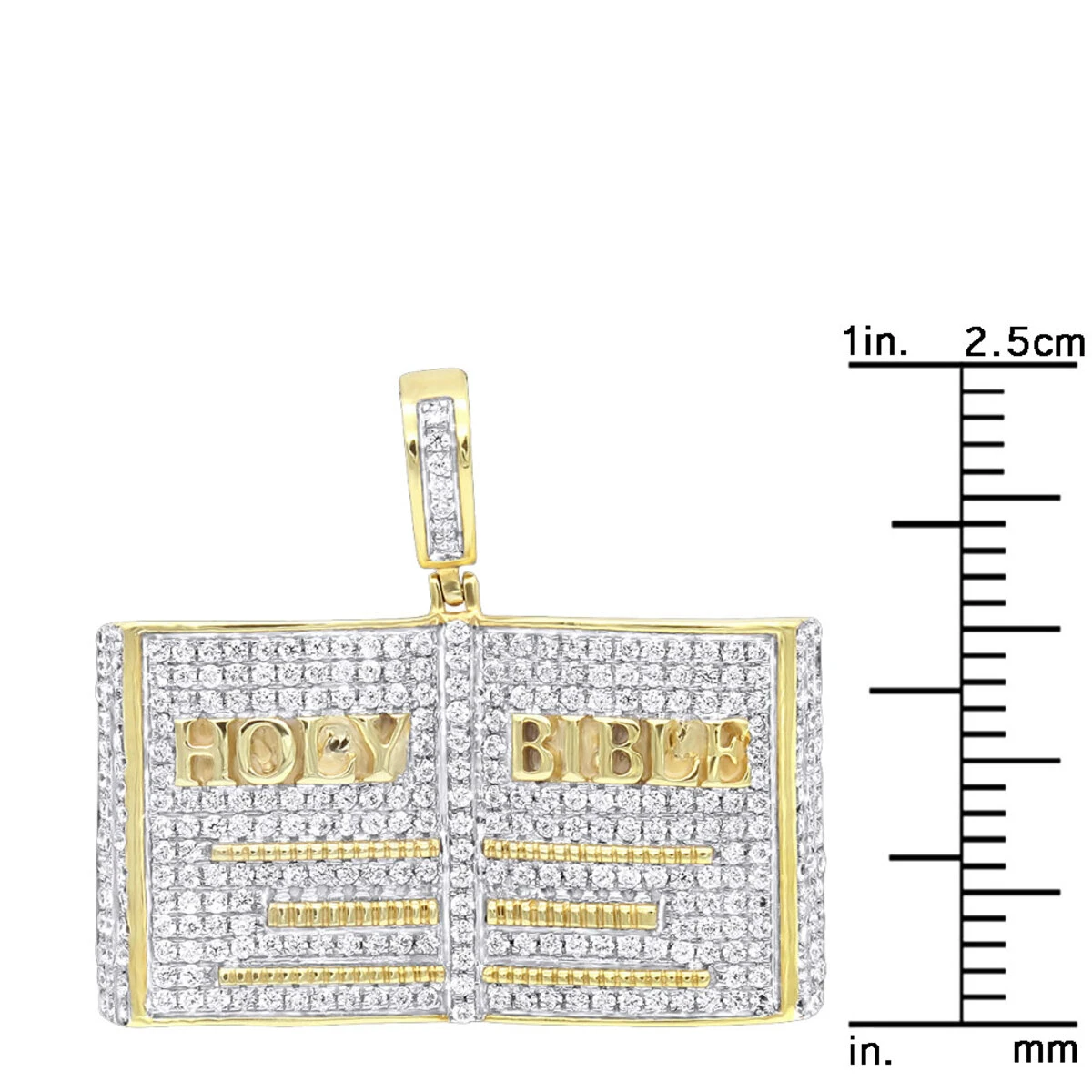 Hip Hop Holy Bible Charm 10K Yellow Gold Pendant For Men 1ct Diamonds 8 Hip Hop Holy Bible Charm 10K Yellow Gold Pendant For Men 1ct Diamonds - Image 8