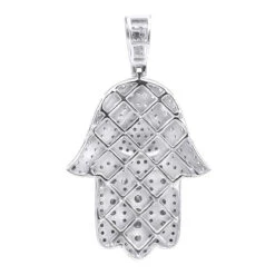 Jewish Large Iced Out Hamsa Hand Pendant 14K Yellow Gold 2CT Diamond Charm 11 Jewish Large Iced Out Hamsa Hand Pendant 14K Yellow Gold 2CT Diamond Charm -Luxurman jewelry jewish jewelry large iced out hamsa hand pendant 14k gold 2ct diamond charm backwh