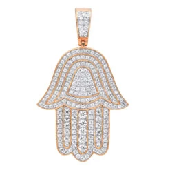 Jewish Large Iced Out Hamsa Hand Pendant 14K Yellow Gold 2CT Diamond Charm 10 Jewish Large Iced Out Hamsa Hand Pendant 14K Yellow Gold 2CT Diamond Charm -Luxurman jewelry jewish jewelry large iced out hamsa hand pendant 14k gold 2ct diamond charm ro