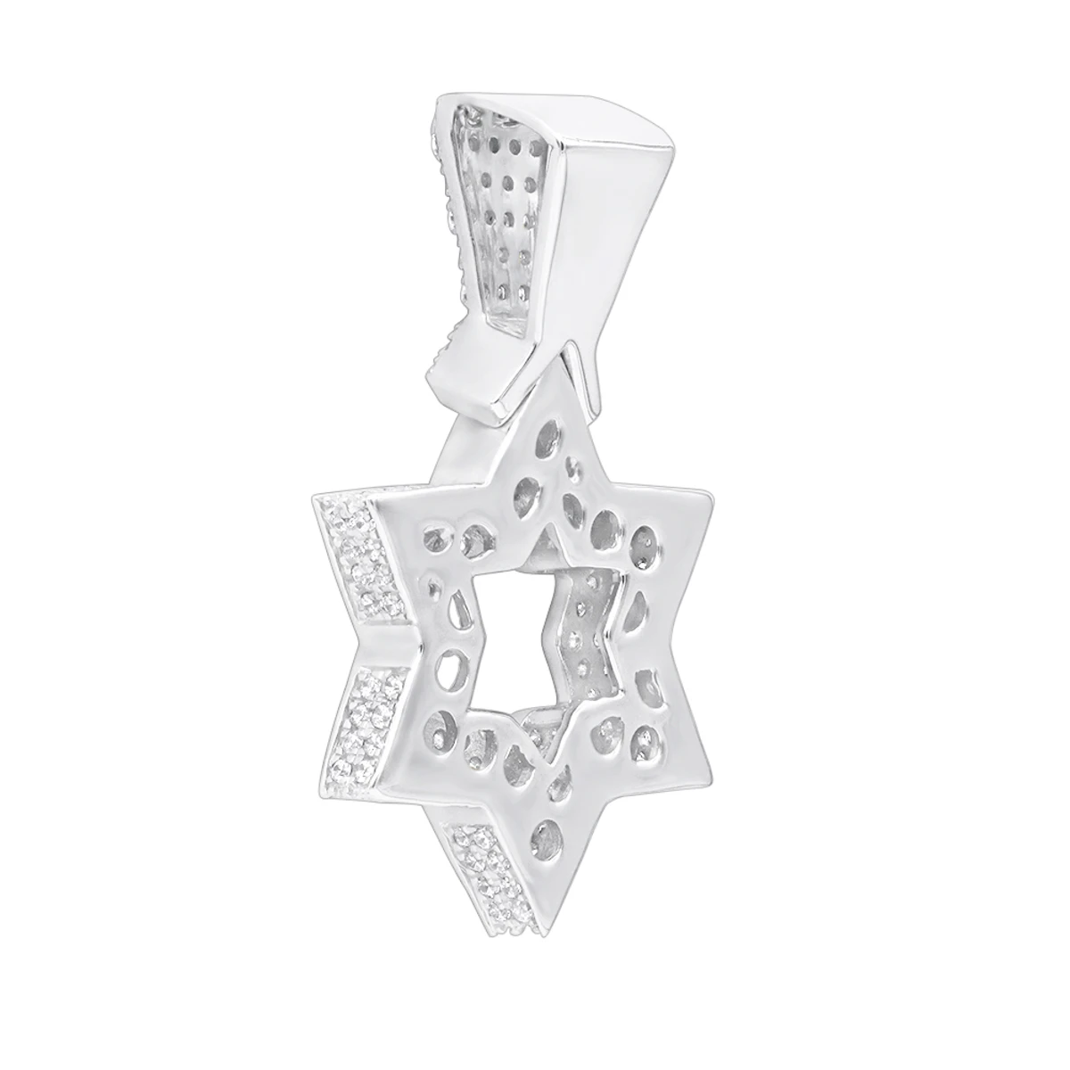 Large 14K Yellow Gold Diamond Star Of David Pendant For Men & Women 4 Large 14K Yellow Gold Diamond Star Of David Pendant For Men & Women - Image 4