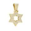 Large 14K Yellow Gold Diamond Star Of David Pendant For Men & Women