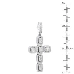 Large 2in Unique Men's Diamond Cross Pendant 14K White Gold Round Baguette Diamonds 11 Large 2in Unique Men's Diamond Cross Pendant 14K White Gold Round Baguette Diamonds -Luxurman jewelry large 2in unique mens diamond cross pendant 14k gold round baguette diamonds 803179 rulerwh