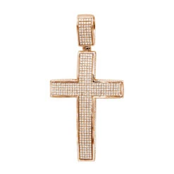 Large Iced Out Diamond Cross Pendant For Men 14K White Gold Side Diamonds -Luxurman jewelry large iced out diamond cross pendant for men in 14k gold side diamonds ro