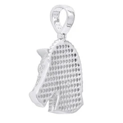 Large 10K Yellow Gold Horse Head Diamond Pendant For Men 4.5 Carat -Luxurman jewelry large real 10k gold horse head diamond pendant for men 4 carat backwh