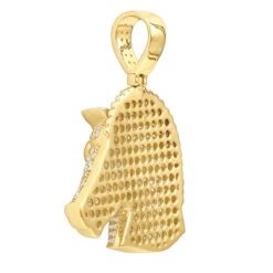 Large 10K Yellow Gold Horse Head Diamond Pendant For Men 4.5 Carat -Luxurman jewelry large real 10k gold horse head diamond pendant for men 4 carat backye