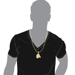 Large 10K Yellow Gold Horse Head Diamond Pendant For Men 4.5 Carat -Luxurman jewelry large real 10k gold horse head diamond pendant for men 4 carat bodye