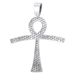Large Symbol Of Life Egyptian Ankh Diamond Cross Pendant 14K White Gold 2.5ct -Luxurman jewelry large symbol of life egyptian ankh diamond cross pendant in 14k gold 25ct backwh