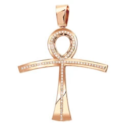 Large Symbol Of Life Egyptian Ankh Diamond Cross Pendant 14K White Gold 2.5ct -Luxurman jewelry large symbol of life egyptian ankh diamond cross pendant in 14k gold 25ct ro