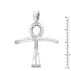 Large Symbol Of Life Egyptian Ankh Diamond Cross Pendant 14K White Gold 2.5ct -Luxurman jewelry large symbol of life egyptian ankh diamond cross pendant in 14k gold 25ct rulerwh