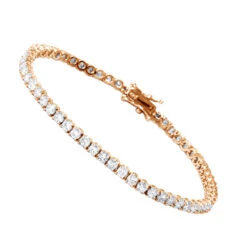 Eternity Line Ladies Diamond Tennis Bracelet 4 Carats 14K White Gold 8 Eternity Line Ladies Diamond Tennis Bracelet 4 Carats 14K White Gold -Luxurman jewelry line bracelets elegant ladies diamond tennis bracelet 4 carats 14k gold ro