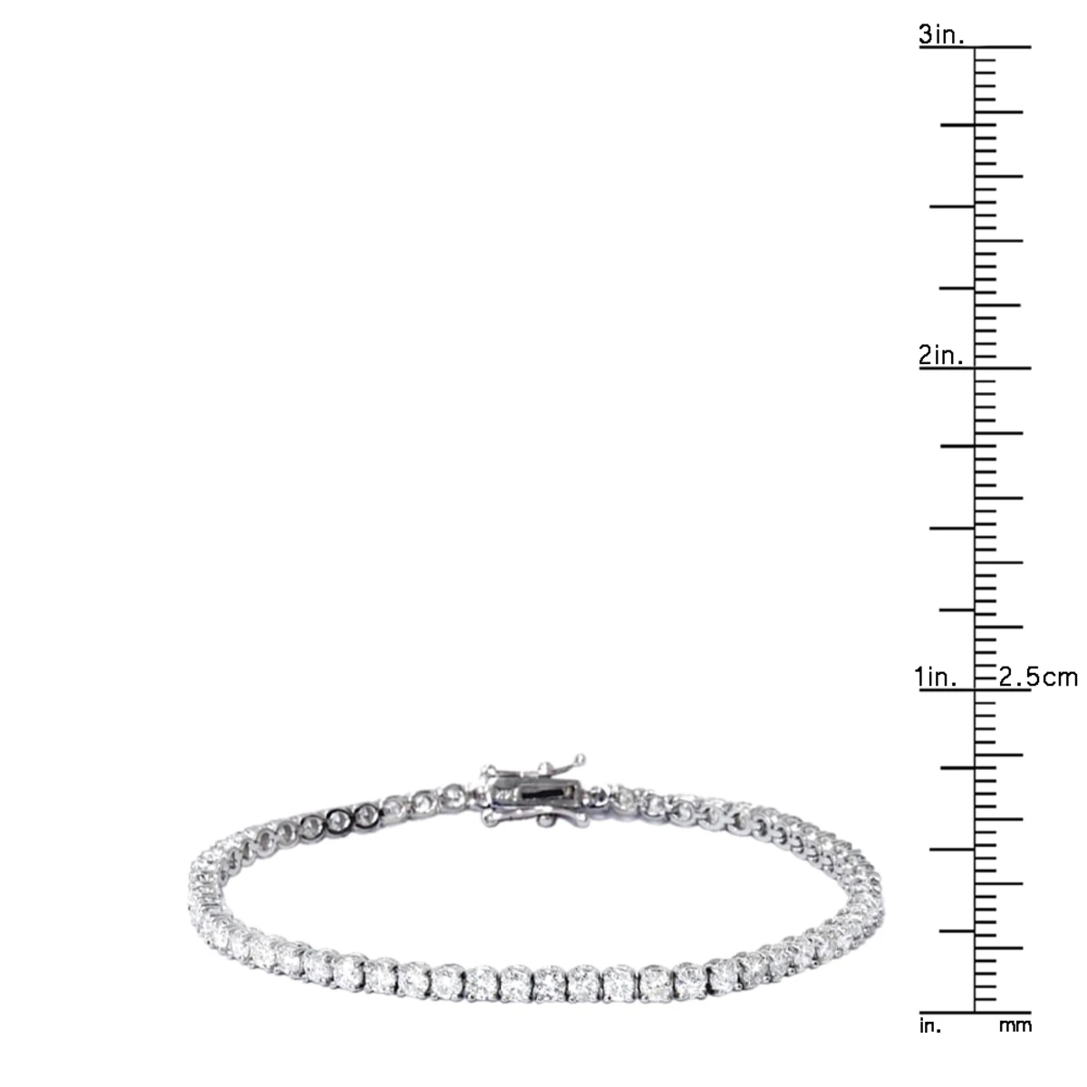 Eternity Line Ladies Diamond Tennis Bracelet 4 Carats 14K White Gold 6 Eternity Line Ladies Diamond Tennis Bracelet 4 Carats 14K White Gold - Image 6