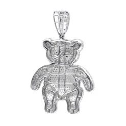Luxurman Charms 10K Yellow Gold Large Teddy Bear Diamond Pendant Men's 3.25ct -Luxurman jewelry luxurman charms real 10k gold large teddy bear diamond pendant mens 325ct backwh