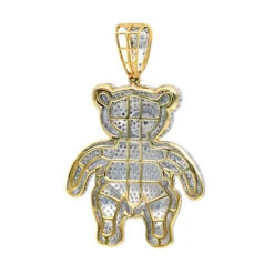 Luxurman Charms 10K Yellow Gold Large Teddy Bear Diamond Pendant Men's 3.25ct -Luxurman jewelry luxurman charms real 10k gold large teddy bear diamond pendant mens 325ct backye