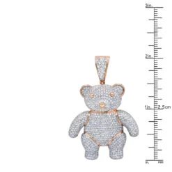 Luxurman Charms 10K Yellow Gold Large Teddy Bear Diamond Pendant Men's 3.25ct -Luxurman jewelry luxurman charms real 10k gold large teddy bear diamond pendant mens 325ct rulerro