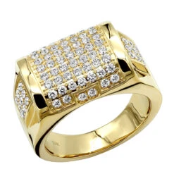 Luxurman Diamond Ring For Men 10K Yellow Gold 1.65ct