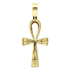 Luxurman Egyptian Ankh Cross Diamond Pendant 14K White Gold 0.6CT 2 3/4 Inch -Luxurman jewelry luxurman pharaoh egyptian ankh cross diamond pendant in 14k gold 06ct backye 1