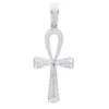 Luxurman Egyptian Ankh Cross Diamond Pendant 14K White Gold 0.6CT 2 3/4 Inch