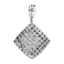 Men's Diamond Rhombus Pendant 1.8ct Baguette & Round Diamonds 14K Yellow Gold -Luxurman jewelry mens diamond rhombus pendant 18ct baguette round diamonds 14k gold 803178 backwh