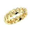 Miami Cuban Link Chain Ring For Men 14K Yellow Gold 5.5mm By Luxurman