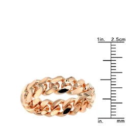 Miami Cuban Link Chain Ring For Men 14K Yellow Gold 5.5mm By Luxurman -Luxurman jewelry miami cuban link chain ring for men 14k gold 55mm by luxurman rulerro