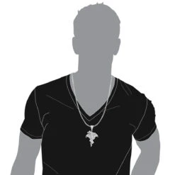 10K White Gold Diamond Dragon On A Sword Pendant For Men 7.25ct By Luxurman -Luxurman jewelry real 10k gold diamond dragon on a sword pendant for men 725ct by luxurman bodwh 1