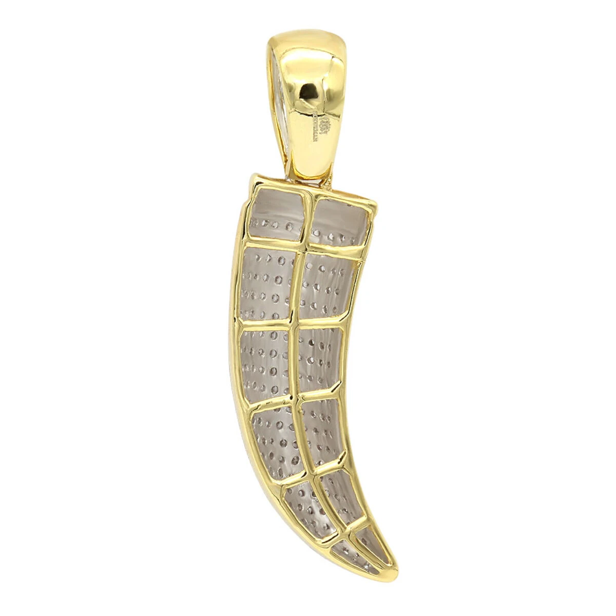 10K Yellow Gold Wolf Fang Diamond Pendant Necklace For Men 0.7CT By Luxurman 5 10K Yellow Gold Wolf Fang Diamond Pendant Necklace For Men 0.7CT By Luxurman - Image 5