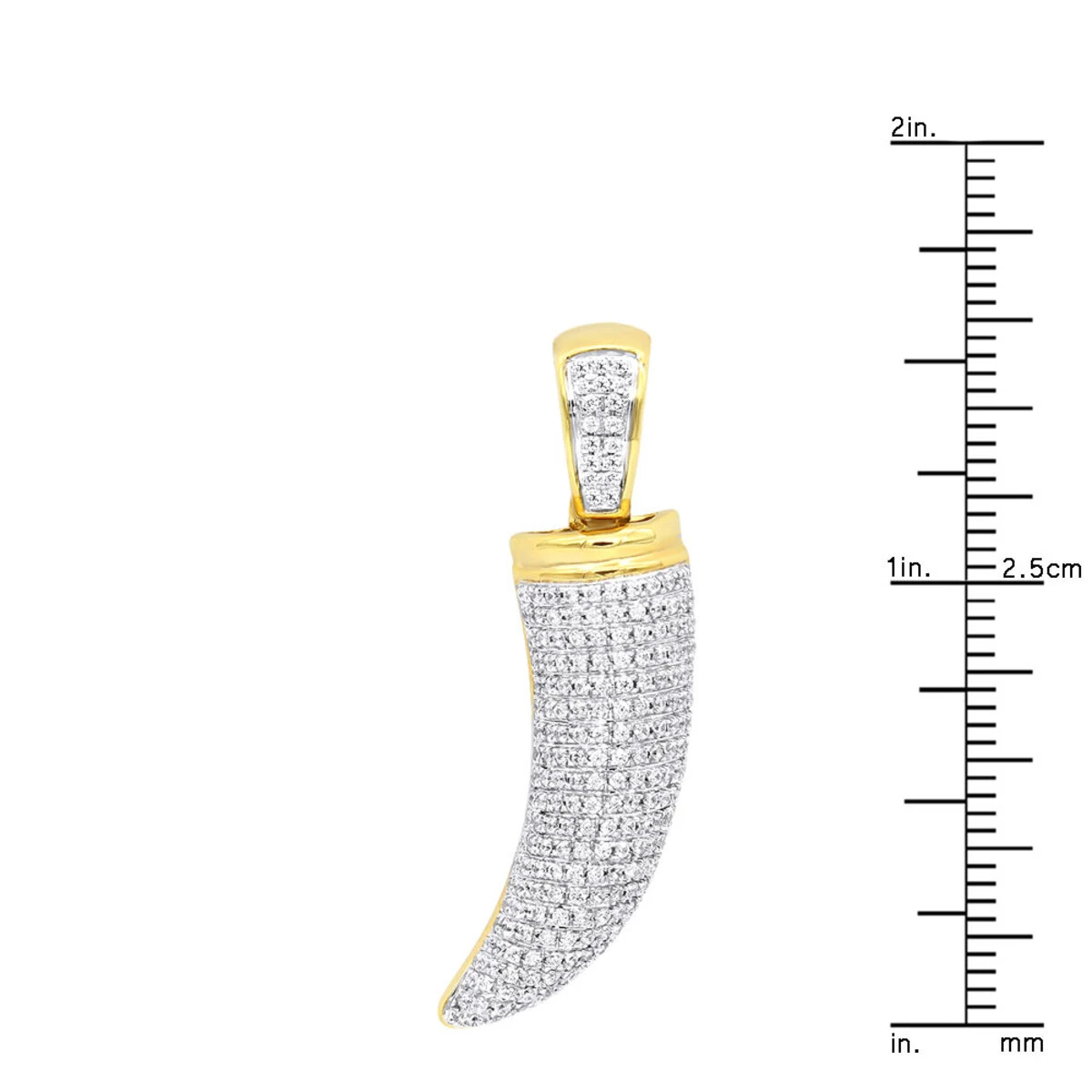 10K Yellow Gold Wolf Fang Diamond Pendant Necklace For Men 0.7CT By Luxurman 8 10K Yellow Gold Wolf Fang Diamond Pendant Necklace For Men 0.7CT By Luxurman - Image 8