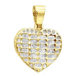 14K Yellow Gold Iced Out Dripping Heart Diamond Pendant For Women 1.3ct -Luxurman jewelry real 14k gold iced out dripping heart diamond pendant for women 13ct backye