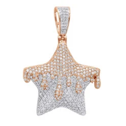 14K Yellow Gold Hip Hop Iced Out Diamond Drip Star Pendant For Men 3 Carat 8 14K Yellow Gold Hip Hop Iced Out Diamond Drip Star Pendant For Men 3 Carat -Luxurman jewelry real hip hop jewelry iced out diamond drip star pendant for men 3 carat 14k gold 803181 ro