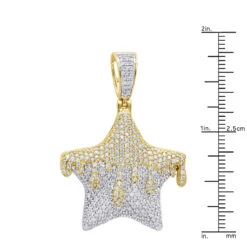 14K Yellow Gold Hip Hop Iced Out Diamond Drip Star Pendant For Men 3 Carat 11 14K Yellow Gold Hip Hop Iced Out Diamond Drip Star Pendant For Men 3 Carat -Luxurman jewelry real hip hop jewelry iced out diamond drip star pendant for men 3 carat 14k gold 803181 rulerye