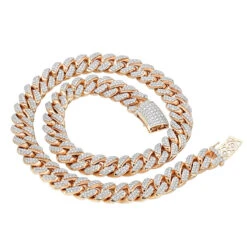 Real Hip Hop Iced Out Miami Cuban Link Diamond Chain For Men 10K Yellow Gold -Luxurman jewelry real hip hop jewelry iced out miami cuban link diamond chain for men 10k gold ro