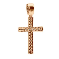 Religious 14K White Gold Round Diamonds Cross Pendant For Men 1.4ct -Luxurman jewelry religious jewelry solid 14k gold round diamonds cross pendant for men 14ct 407108 backro