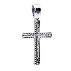 Religious 14K White Gold Round Diamonds Cross Pendant For Men 1.4ct -Luxurman jewelry religious jewelry solid 14k gold round diamonds cross pendant for men 14ct 407108 backwh