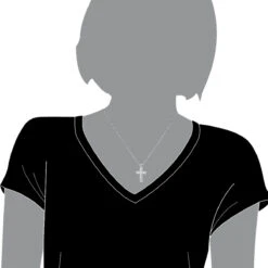 Small Ladies VS Princess Cut Diamond Cross Pendant In Platinum 1.5CT -Luxurman jewelry small ladies vs princess cut diamond cross pendant in platinum 15ct bodwh