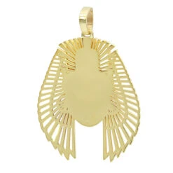 10K Yellow Gold Egyptian Black & White Diamonds Pendant For Men & Women 0.4Ct -Luxurman jewelry solid 10k gold egyptian black white diamonds pendant for men women 04ct 001262 backye