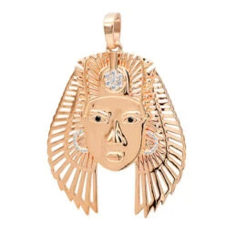 10K Yellow Gold Egyptian Black & White Diamonds Pendant For Men & Women 0.4Ct -Luxurman jewelry solid 10k gold egyptian black white diamonds pendant for men women 04ct 001262 ro