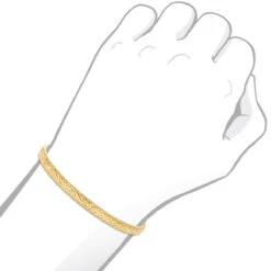 Solid 14K Yellow Gold Floral Bangle Bracelet For Women By Luxurman -Luxurman jewelry solid 14k gold floral bangle bracelet for women by luxurman bodye