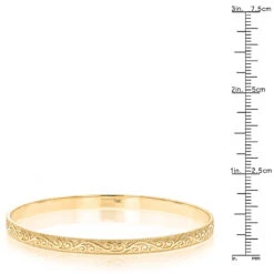 Solid 14K Yellow Gold Floral Bangle Bracelet For Women By Luxurman -Luxurman jewelry solid 14k gold floral bangle bracelet for women by luxurman rulerye