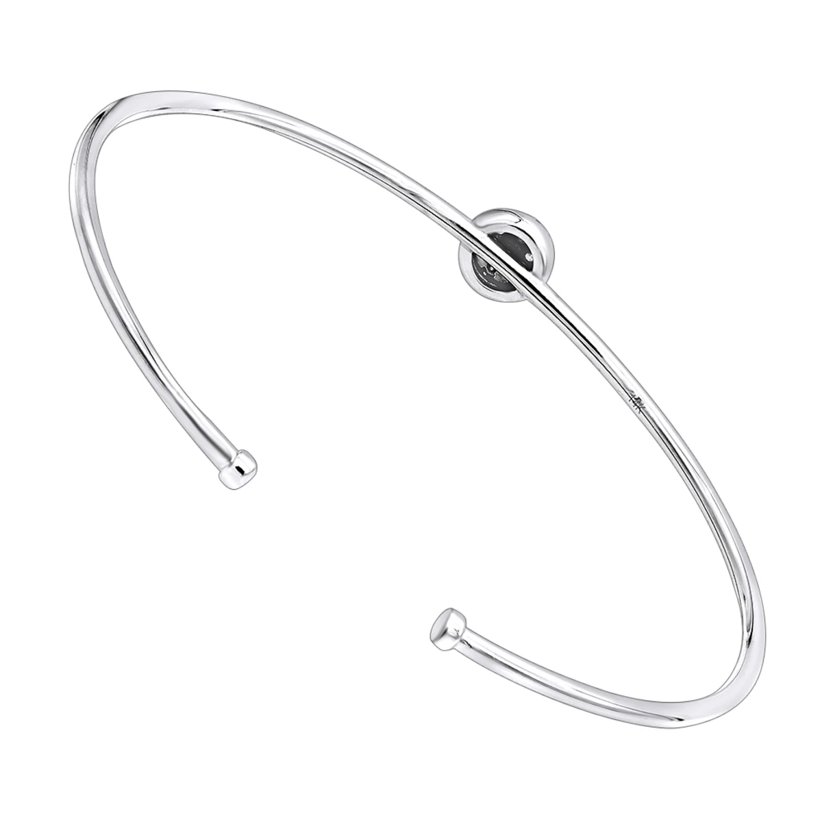 Stackable 14K White Gold Pave Diamond Bangle Bracelet For Women 0.42ct Luxurman 4 Stackable 14K White Gold Pave Diamond Bangle Bracelet For Women 0.42ct Luxurman - Image 4