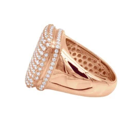 Statement 10K Yellow Gold 3 Carat Diamond Pinky Ring For Men -Luxurman jewelry statement and pinky rings collection 10k gold 3 carat diamond ring for men backro