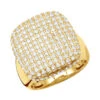 Statement 10K Yellow Gold 3 Carat Diamond Pinky Ring For Men